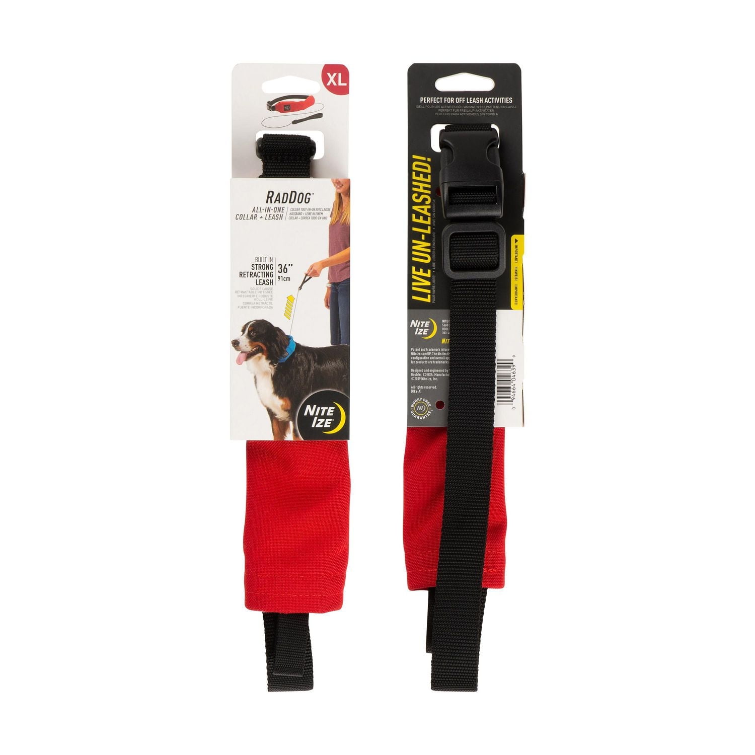 RadDog™ All-In-One Collar + Leash - X Large - Red