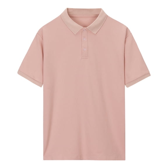 LYMAYTER Kids Boys Girls Short Sleeve T-Shirt Youth Lapel Solid Color Shirt Toddler Summer Cotton Tees Tops for 3-15 Years