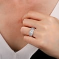 thumbnail image 7 of SFTING Wedding Band for Women 925 Sterling Silver Eternity Ring Princess Emerald 5A CZ Anniversary Size 7, 7 of 7