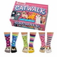 thumbnail image 2 of United Oddsocks Catwalk Size US 7-12 Set Of 6 Socks Kittens Hearts Stripes Ladies, 2 of 4