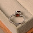 thumbnail image 3 of Real garnet ring,sterling silver, cushion cut, Engagement ring for women, 3 of 4