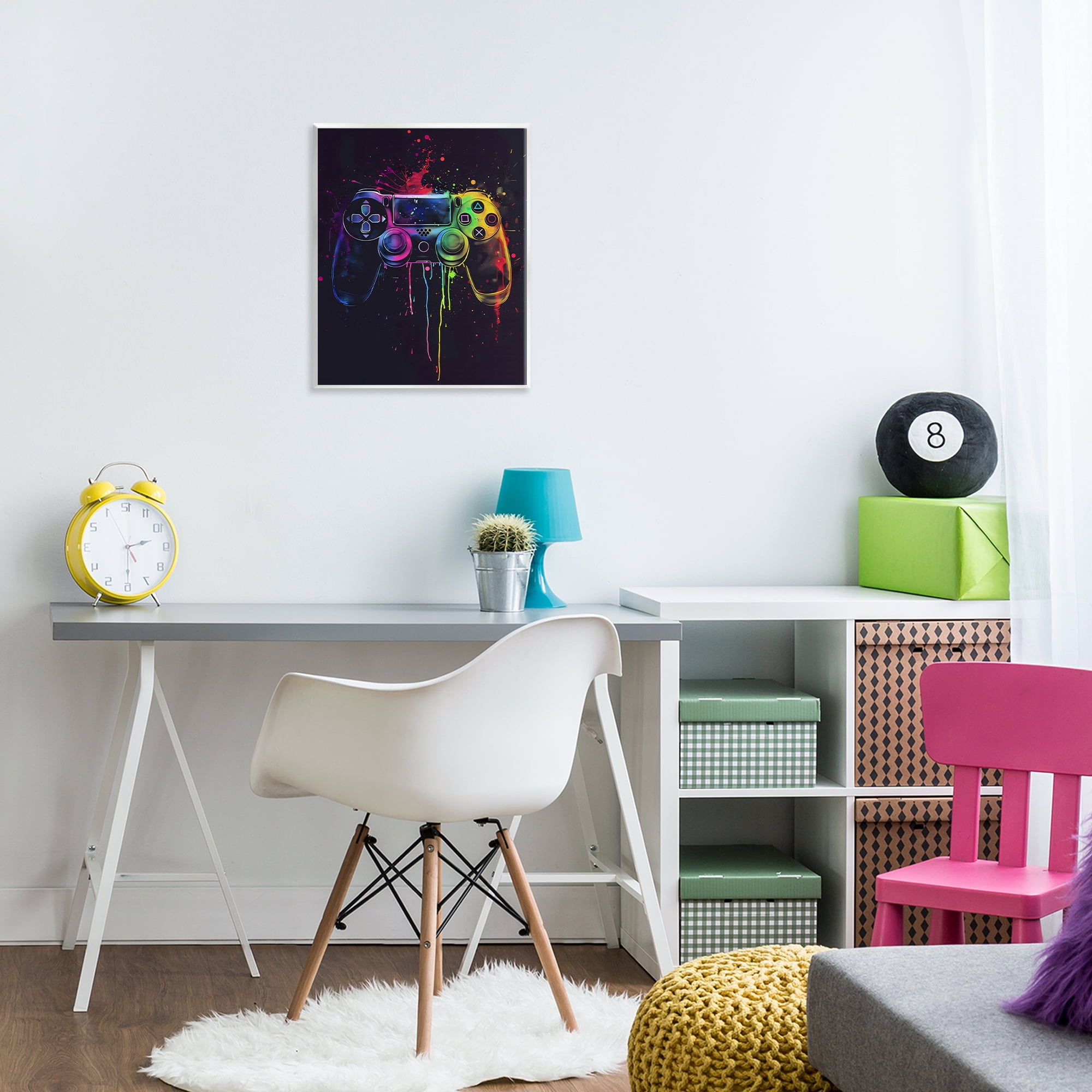 Stupell Industries Rainbow Glow Gaming Controller Wall Plaque Art, design by Creative Studio