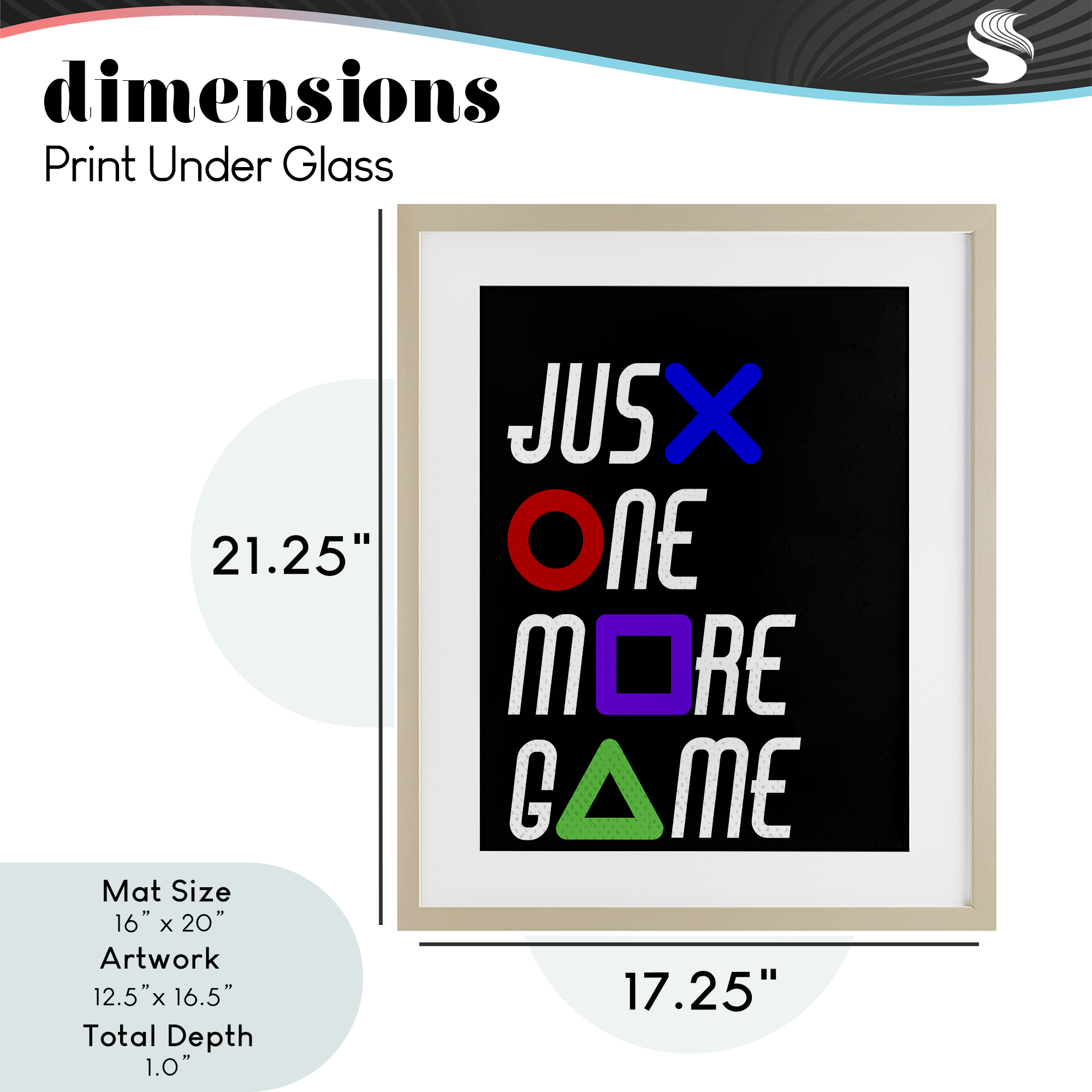 One More Game with Symbols Birch Framed Print Under Glass, design by Kim Allen