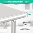 thumbnail image 2 of YUSAZENS 36 x 24 x 35 Inch Double Layer Stainless Steel Workbench, Stationary Utility Prep Table without Casters, with Rear Back Panel for Kitchen Garage Workshop, 2 of 6
