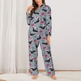 thumbnail image 2 of Wukai Christmas Hat Dachshund Print Women's Pajama Set,PJ Set,Lounge Sets For Women Soft Long Sleeve Sleepwear Comfort and Style-Large, 2 of 7