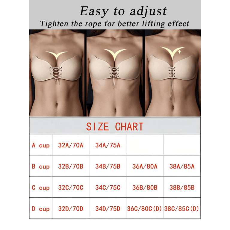 Fshway Strapless Backless Bra Adhesive Invisible Lift up Bra Push