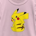 thumbnail image 2 of Girl's Pokemon Pikachu Sitting Portrait Graphic Tee Light Pink Medium, 2 of 4