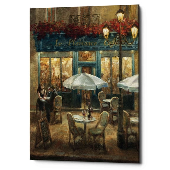 Epic Graffiti  'Paris Cafe I Crop' by Danhui Nai, Giclee Canvas Wall Art - Blue 26" x 34"