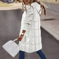 thumbnail image 4 of Gibobby Chaquetas recortadas para mujer, Chaleco Acolchado Largo para Mujeres, Elegante Chaqueta sin Mangas de Invierno con Bolsillos(Blanco,XG), 4 of 5