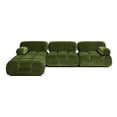 thumbnail image 2 of Jennifer Taylor Home Marcel 109.5" Bubble Modular Modern 4-Piece Reversible Sectional Sofa, Olive Green Performance Velvet, 2 of 9