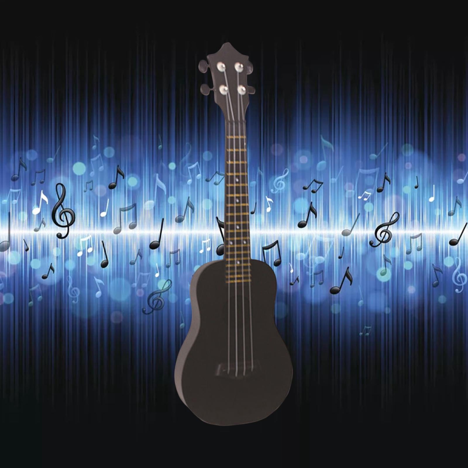 LeeQinersw Acoustic Ukulele Toy 4 Adjustable Strings Guitar Classical Instrument for Party Black