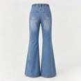 thumbnail image 3 of Vivianyo HD Women's Elastic Waist Drawstring Flare Jeans with Pockets, High Waist Denim Pants For Women, Long Flared Pull on Denim Trousers for Shopping Trips and Casual Outings, Sizes S-2XL, 3 of 8