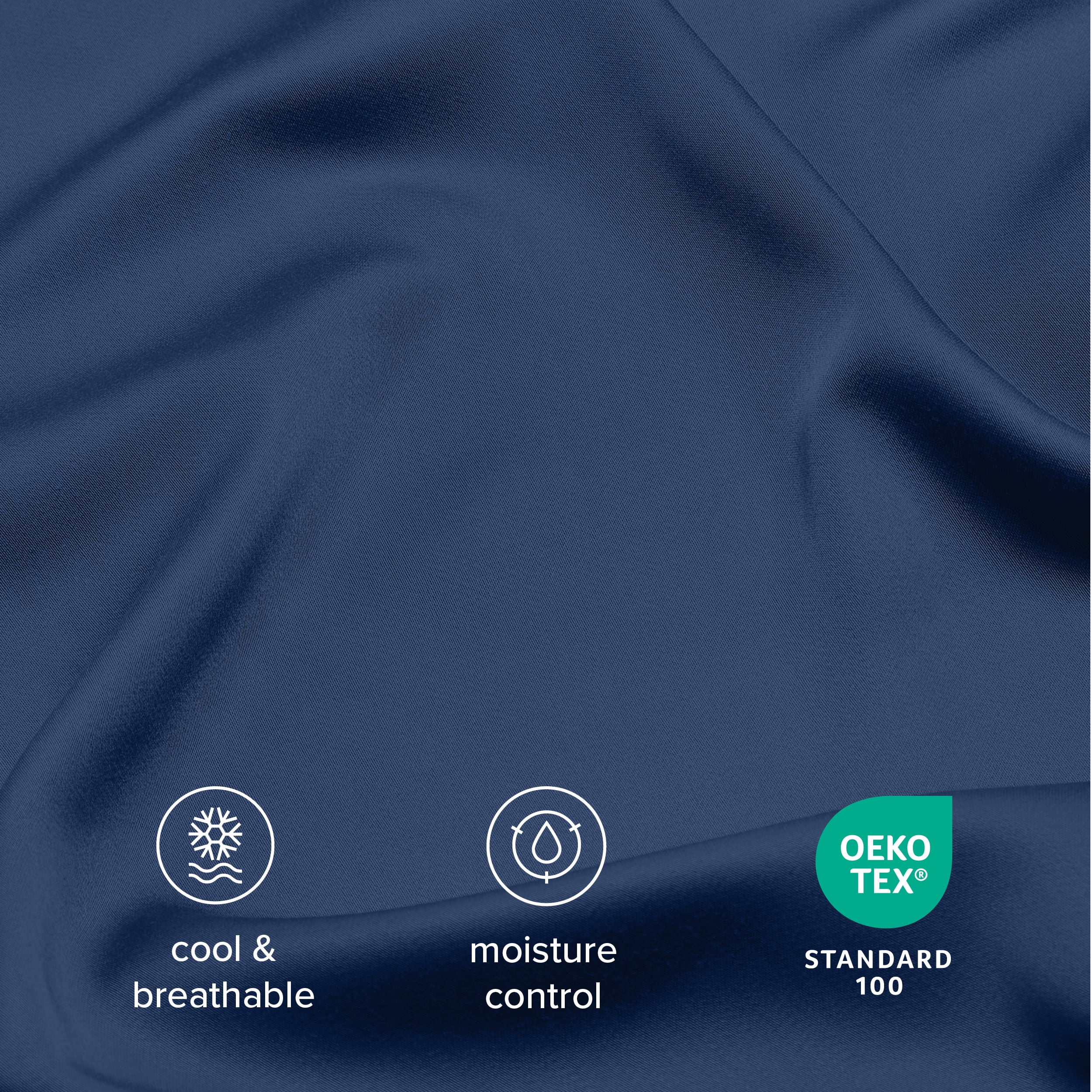 Bare Home Bamboo 3-Piece Duvet Cover Set - Made from Rayon Fibers - Soft, Cooling & Breathable - California King,Dark Blue