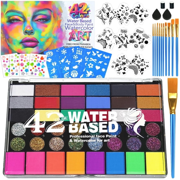 Kit de pintura facial Jobsonslates de 42 colores activado con agua