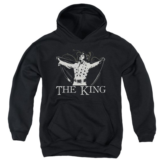 Elvis Presley Ornate King Youth Pullover Hoodie Sweatshirt Black