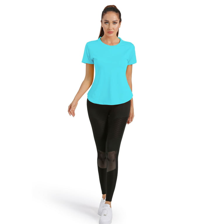 4POSE Women's Short Sleeve Mesh Workout T-Shirt Quick Dry Athletic