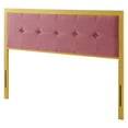 thumbnail image 1 of Tufted Headboard, Twin Size, Velvet, Metal Steel, Gold Pink, Modern Contemporary Urban Design, Bedroom Master Guest Suite, 1 of 6