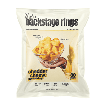 Rob's Backstage Rings, Gluten-Free, Cheddar Puffed Snack, 4oz