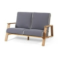 thumbnail image 6 of Christopher Knight Home Eartha Outdoor Loveseat Set with Coffee Table, Teak Finish, Dark Gray, 6 of 9