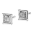 thumbnail image 2 of 14k White Gold Diamond Small Double Square Bezel Post Earrings EM5476, 2 of 4