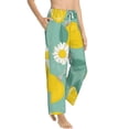 thumbnail image 2 of Xecao Lemons Chamomile Flowers And Leaves Women's Straight Lounge Pajama Pants: The Epitome of Relaxed Sleepwear, 2 of 9