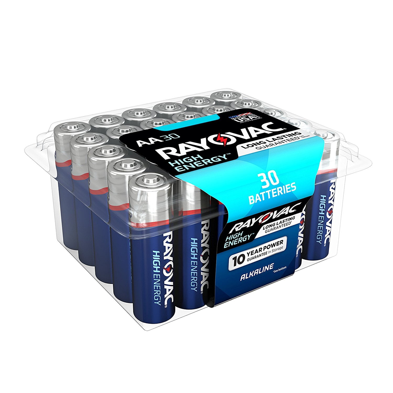 AA 30Pack HIGH ENERGY Alkaline Batteries, 81530PPTK, Long Lasting