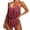 Brick Red, variant on Women’s V Neck Backless Monokini – Solid Color One Piece Swimsuit with Fringe Details, Elegant Swimwear for Beach Parties Brick Red S