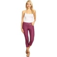 thumbnail image 2 of Women's Ultra Stretchy Classic 5 Pocket Jeggings, Capri, Plum, S, 2 of 5