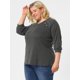 thumbnail image 4 of Women's Plus Size Tops Round Neck 3/4 Raglan Sleeve Casual Tops Dark Gray 3X, 4 of 6