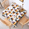 thumbnail image 2 of Halloween Black Cats with Pumpkins and Witch Hats Square Tablecloth,Waterproof Square Table Cover,Wipeable Spillproof Washable Table Cover for Home Kitchen Party Decor 60"x60"(152x152cm), 2 of 6
