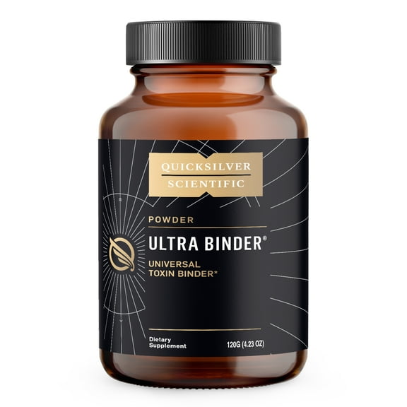 Quicksilver Scientific Ultra Binder Powder - Multi Toxin Binder with Bentonite Clay Powder, Zeolite Detox & Charcoal - Supplement for Gut Support & The Body's Toxin Removal Process (120g)