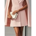 thumbnail image 3 of Zukuco Women's Elegant Cape Blazer Dress - V-Neck Double Breasted Jacket with Split Sleeves & Structured Shoulders, L, 3 of 4