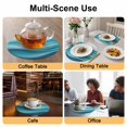 thumbnail image 2 of Turquoise Striped Round 13 Inch Placemats Set of 4, Modern Abstract Art Wave Moire Gradient HeatResistant Non Slip Place Mats for Dining Table, Wipeable Braided Kitchen Table Mats for Housewarming, 2 of 9