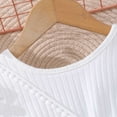 thumbnail image 4 of HNMKIU Girls Casual 2 Piece Set Ribbed Back Sleeveless Rompers with Sleeves Bag for Toddlers White,5-6 Years, 4 of 9