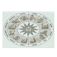thumbnail image 1 of Astrology Cutting Board, Wheel Circle of Zodiac Signs with Sun Seem Image in Center Art Print, Decorative Tempered Glass Cutting and Serving Board, Large Size, Pale Grey and White, by Ambesonne, 1 of 1