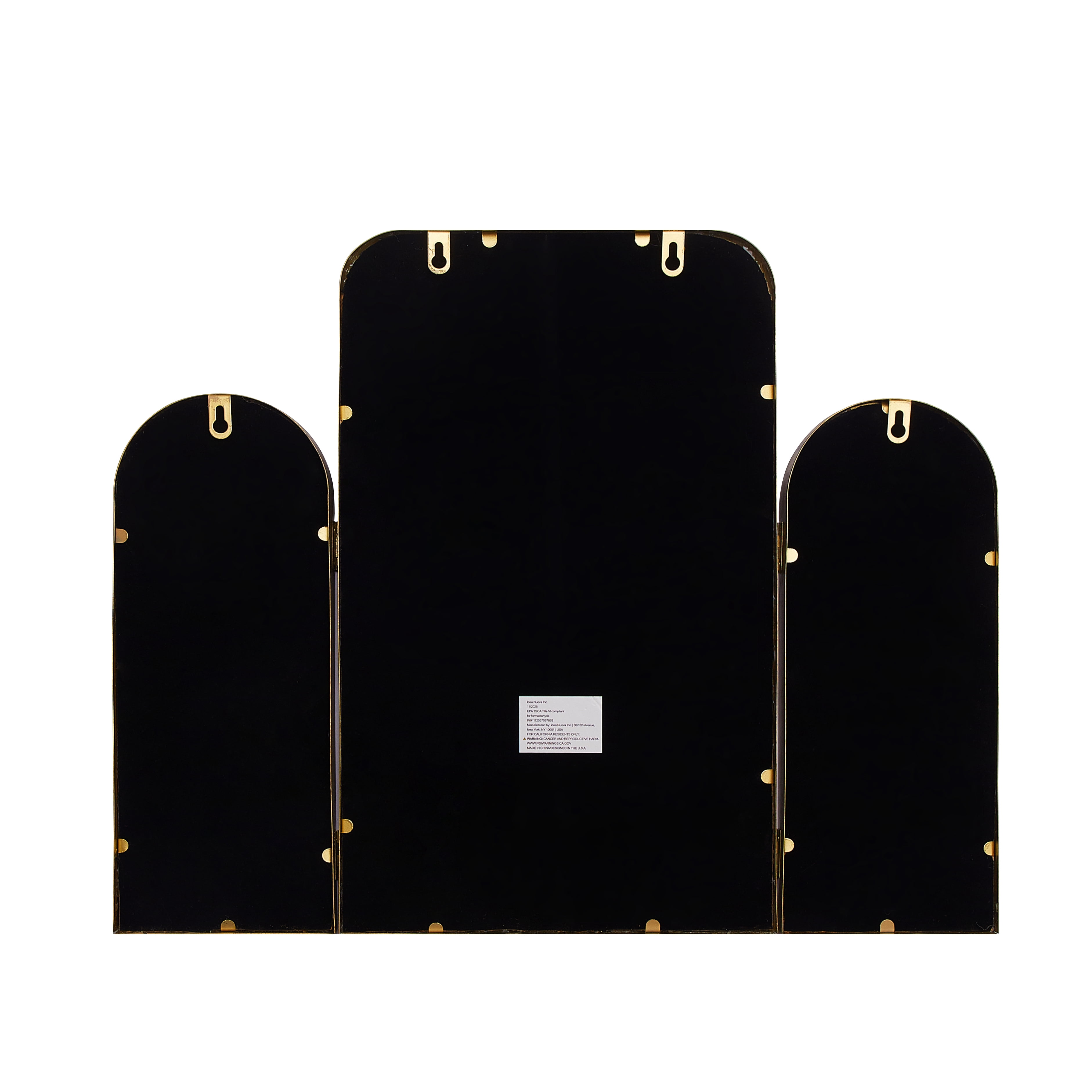 Stylehouse 24" x 20" Tri-Fold Vanity Mirror with Gold Frame
