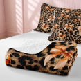 thumbnail image 4 of Erosebridal Leopard Bow Print Twin Quilt Set for Girls, Cheetah Animal Spots Girly Twin Coverlet Set, 2-Piece 1 Bedspread and 1 Pillowcase, 4 of 7