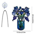 thumbnail image 5 of Vggrvlo Stained Glass Window Hanging Iris Pot Iris Plant Suncatcher for Women, Mom, Grandma Gift for Women Light Catcher Sun Room Decor Village Style, 5 of 9