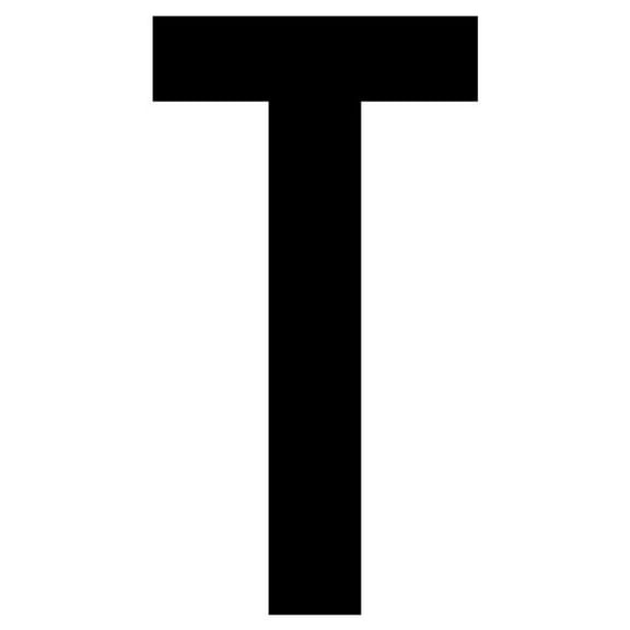 J.J. Keller 61630 Letter T White Vinyl Adhesive Label - 12 in.