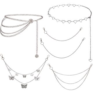 3Pcs Multilayer Layered Waist Chains for Women Dress Hip Chain Belt with 61ouZWW3UML._AC_UY350_.jpg main image 2