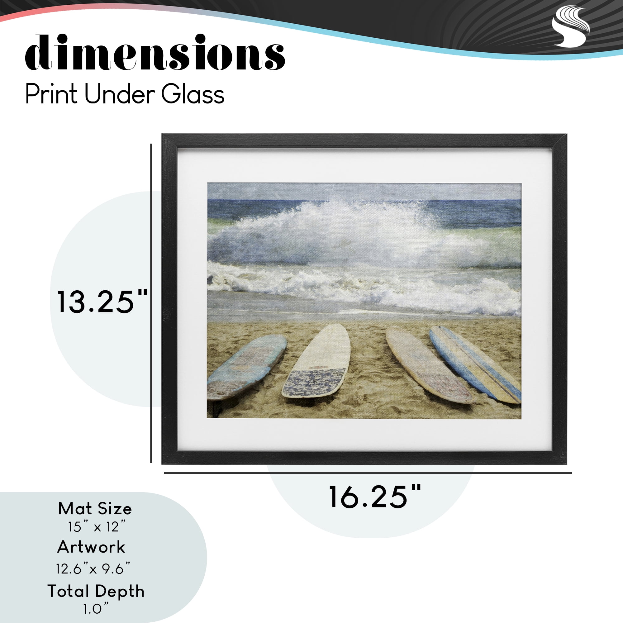 Stupell Industries Surfboards At The Ready Black Framed Print Under Glass, design by Grotto Studios