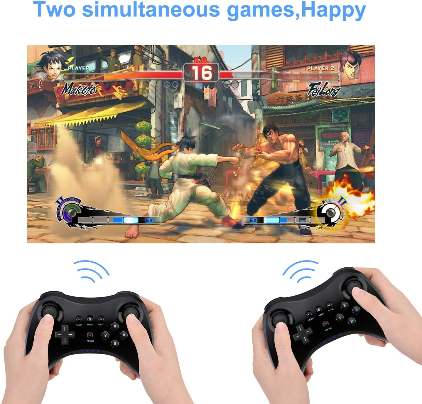 For Wii U Pro Controller Compatible Nintendo USB Classic Dual Analog  Bluetooth Wireless Remote Controle For