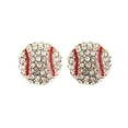thumbnail image 2 of QIQUWOHUL Women Gift Diamond Stud Earrings Sports Basketball Stud Earrings Baseball Earrings, 2 of 9