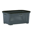 thumbnail image 3 of Superio Laundry Basket, Laundry Hamper, 50-liter wicker style basket with cutout handles, to storage dirty clothes, in washroom, or bedroom, grey., 3 of 6
