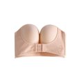 thumbnail image 3 of Women Padded Bra Gather Strapless Bra Women Super Push Up Bra Sexy Lingerie Invisible Brassiere With Adjustable Shoudler Front Closure Bras, 3 of 3