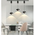thumbnail image 5 of FSLiving Juno Adjustable Height Track Pendnat Light J-Type Retractable Lift Pendnat Light with Modern Al & Glass Shade Indoor Adjustable Track Light Fixture for Living Room,Black Pearl - 3 Lights, 5 of 7
