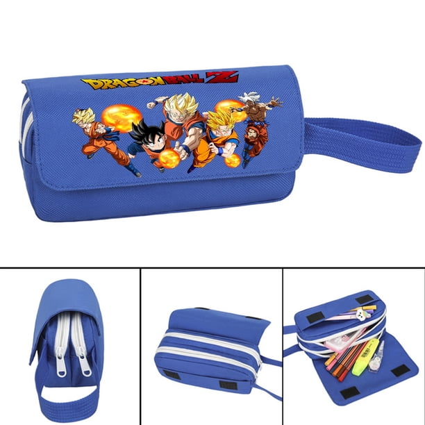 Dragon Ball Estudiante Estuches De Lápices De Gran Capacidad De Los Niños De Papelería Bolsa De Almacenamiento Son Goku Impreso Bolígrafo Caja De Lona De Doble Capa Cremallera Suministros Escolares Re