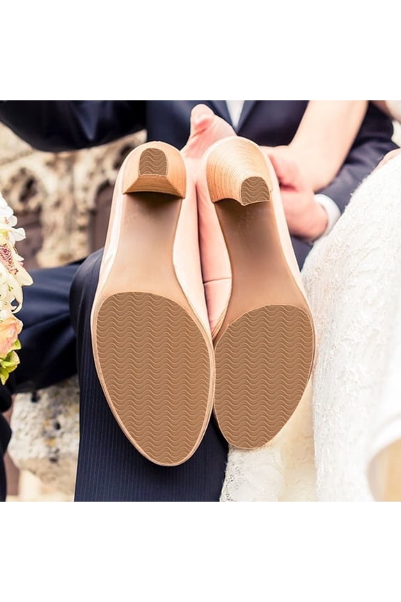 2-Pack Wavy Pattern Anti-Slip Sole Protector Tape for Shoes, Flexible PVC Material with Adhesive Aid and Gloves Included, Transparent Design for Smooth Leather & Plain Soles