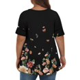 thumbnail image 7 of ADSSDQ Plus Size Women Short Sleeve Tops Summer Flowy Casual Shirt Ethnic Floral V Neck T Shirts For Women Girls' Tops, Tees & Blouses Workout Clothes Womens Fall Fashion 2024 Green 3XL, 7 of 7