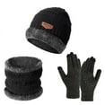 thumbnail image 3 of Women's Winter Warm Scarf Hat Gloves 3-Piece Set, Thermal Neck Warmer Beanie and Touchscreen Anti-Slip Gloves, Cold Weather Accessory Set for Outdoor Dark Gray, 3 of 4